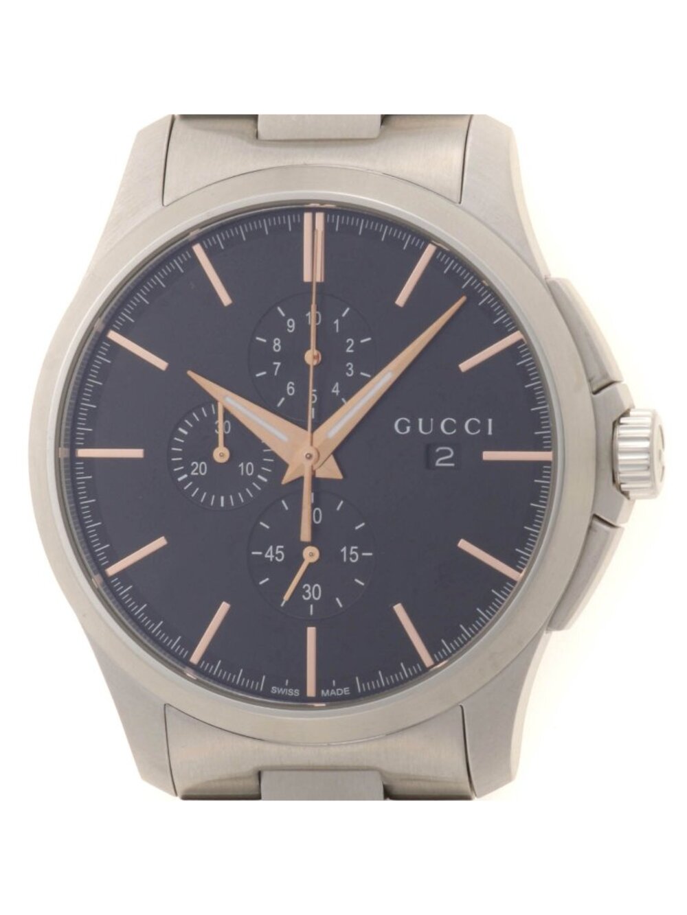 Gucci G-Timeless Chrono 126.2 Watch Stainless Steel Black Quartz